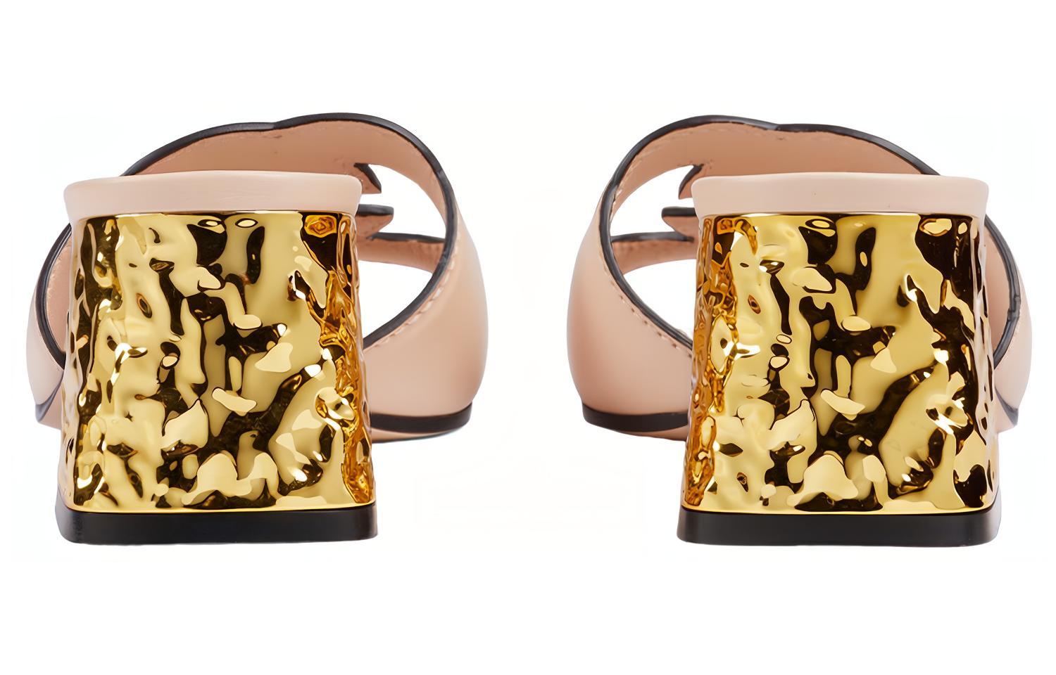 Lookbook (W) Gucci 粉色皮革露趾拖鞋 694450-US000-6705