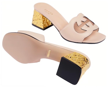 (W) 구찌 핑크 가죽 오픈토 슬라이드 694450-US000-6705 Shop (W) 구찌 핑크 가죽 오픈토 슬라이드 694450-US000-6705