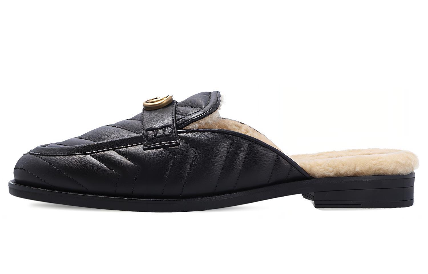 (Women) Gucci Leather Open-Toe Slip-On Mules 'Black Fashion' 670400-0CGG0-1061