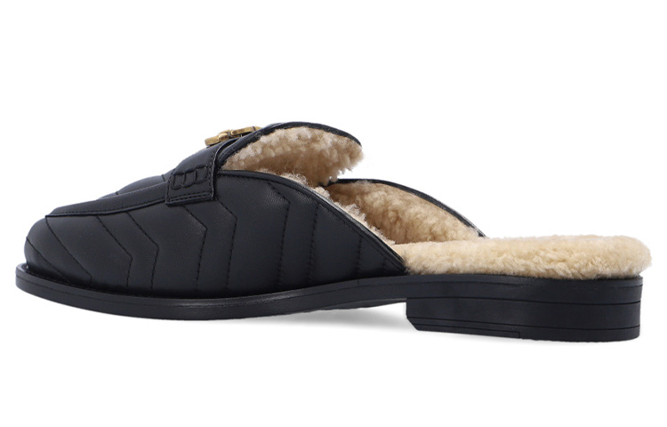 Lookbook (W) Gucci Selip Kulit Hujung Terbuka 'Fesyen Hitam' 670400-0CGG0-1061