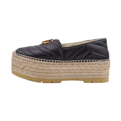 (W) Gucci Leather Platform 'Black Logo'