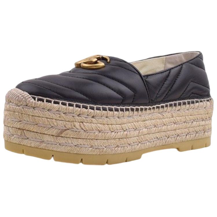 Lookbook (Women) Gucci Leather Platform 'Black Logo' 551884-BK000-1000