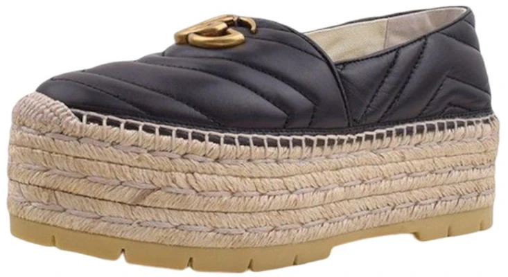 (Women) Gucci Leather Platform 'Black Logo' 551884-BK000-1000 Lookbook (Women) Gucci Leather Platform 'Black Logo' 551884-BK000-1000