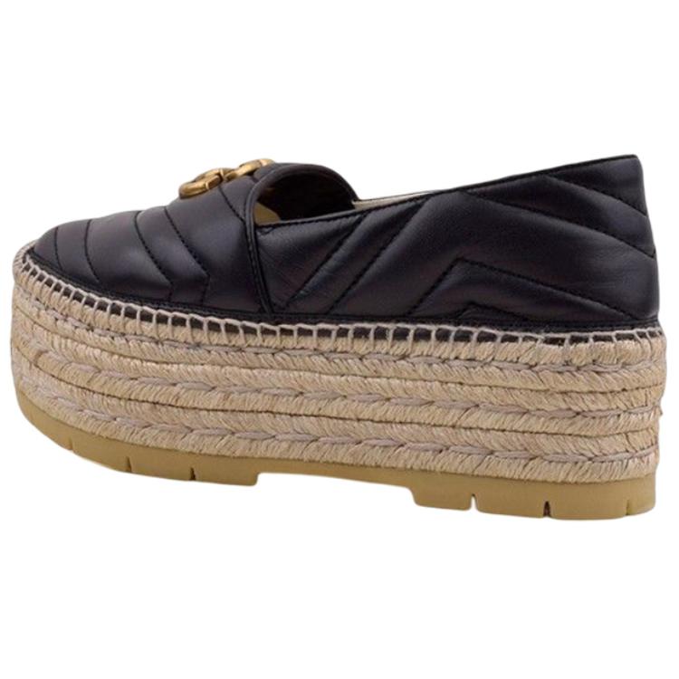 Shop (Women) Gucci Leather Platform 'Black Logo' 551884-BK000-1000
