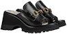 (W) Gucci Selipar Platform Kulit 'Black Horsebit' 645396-DS800-1000