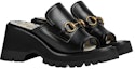 Lookbook (W) Gucci Selipar Platform Kulit 'Black Horsebit' 645396-DS800-1000