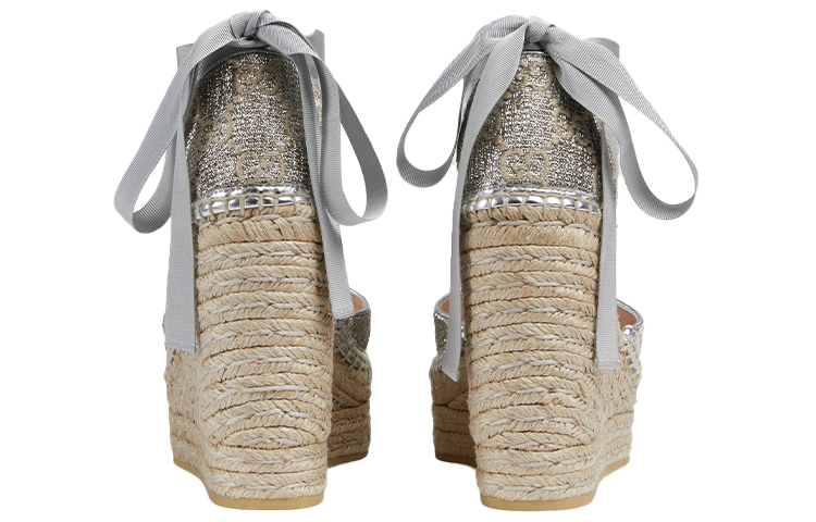 Lookbook GUCCI 古馳 豬皮革 增高坡跟時尚涼拖 女款 銀色