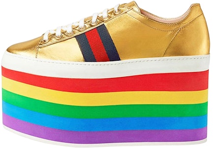 (W) (レディース) グッチ レザー プラットフォーム スニーカー 'ゴールドストライプ' 452312-B8BK0-8084 452312-B8BK0-8084 Buy (W) (レディース) グッチ レザー プラットフォーム スニーカー 'ゴールドストライプ' 452312-B8BK0-8084 452312-B8BK0-8084