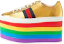 Buy (Women) Gucci Leather Platform Sneaker 'Gold Stripe' 452312-B8BK0-8084