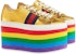 (W) Gucci Sneakers Platform Kulit 'Emas Stripe' 452312-B8BK0-8084