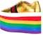 (W) Gucci Sneakers Platform Kulit 'Emas Stripe' 452312-B8BK0-8084