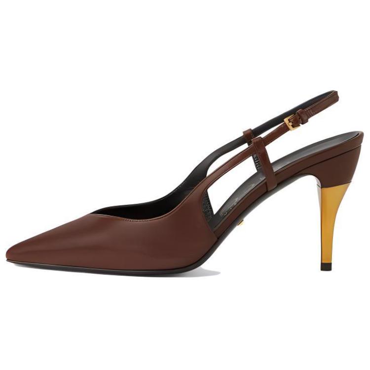 (Women) Gucci Leather Pointed Toe Buckle Stiletto 'Brown Gold' 762378-C9D00-2208