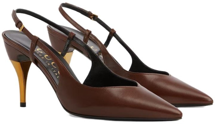 (W) Gucci Tacones de Cuero Punta Fina con Hebilla 'Marrón Oro' 762378-C9D00-2208 Order (W) Gucci Tacones de Cuero Punta Fina con Hebilla 'Marrón Oro' 762378-C9D00-2208
