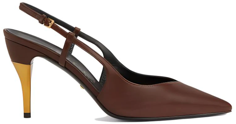 (W) Gucci Scarpe Stiletto in Pelle con Punta e Fibbia ''Marrone Oro'' 762378-C9D00-2208 Order (W) Gucci Scarpe Stiletto in Pelle con Punta e Fibbia ''Marrone Oro'' 762378-C9D00-2208