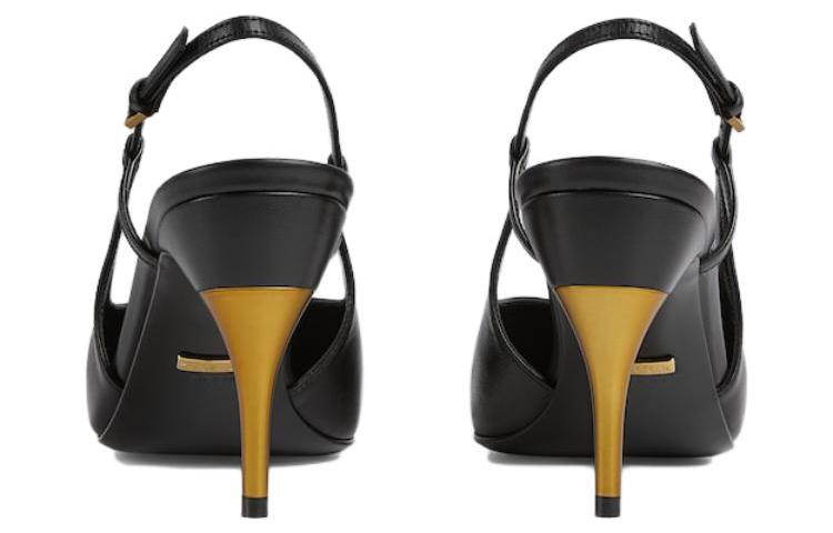 (W) Gucci Leather Pointed Toe Buckle Stiletto 'Black' 圖 5