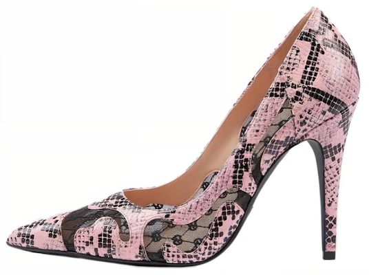 (Women) Gucci Leather Pointed Toe High Heels 10.5cm 'Black Pink' 738689-AABX8-5841 Buy (Women) Gucci Leather Pointed Toe High Heels 10.5cm 'Black Pink' 738689-AABX8-5841