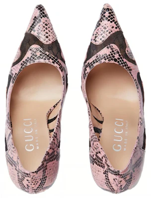 (Women) Gucci Leather Pointed Toe High Heels 10.5cm 'Black Pink' 738689-AABX8-5841 Lookbook (Women) Gucci Leather Pointed Toe High Heels 10.5cm 'Black Pink' 738689-AABX8-5841