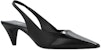 (W) Gucci Kasut Kulit Slip-On Tumit Tinggi Berhujung Runcing 'Hitam' 764192-CLG30-1000