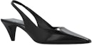 Order (W) Gucci Kasut Kulit Slip-On Tumit Tinggi Berhujung Runcing 'Hitam' 764192-CLG30-1000