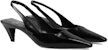 (W) Gucci Kasut Kulit Slip-On Tumit Tinggi Berhujung Runcing 'Hitam' 764192-CLG30-1000