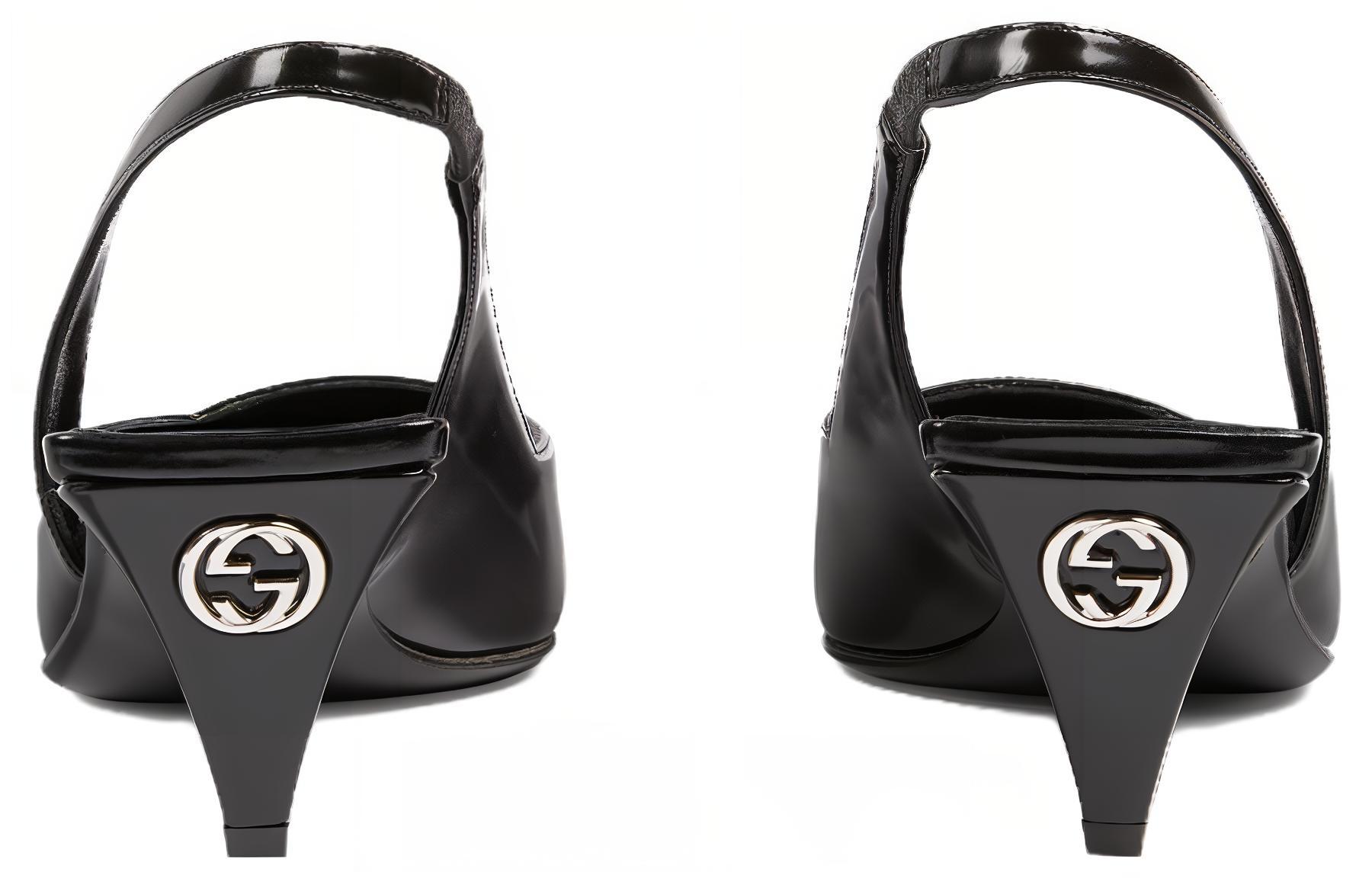 Purchase GUCCI古馳 皮革 尖頭套腳 細跟 高筒鞋 女款 黑色
