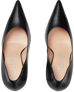 (W) 古驰黑色尖头高跟细跟皮革便鞋 738682-C9D00-1000 Purchase (W) 古驰黑色尖头高跟细跟皮革便鞋 738682-C9D00-1000