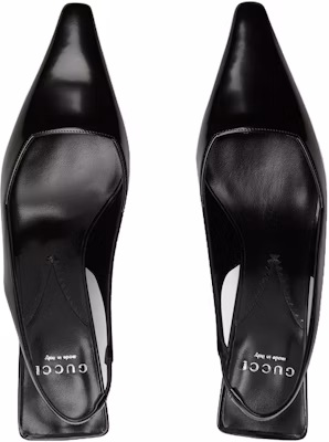 (W) Gucci Kasut Kulit Slip-On Tumit Tinggi Berhujung Runcing 'Hitam' 764192-CLG30-1000 Lookbook (W) Gucci Kasut Kulit Slip-On Tumit Tinggi Berhujung Runcing 'Hitam' 764192-CLG30-1000