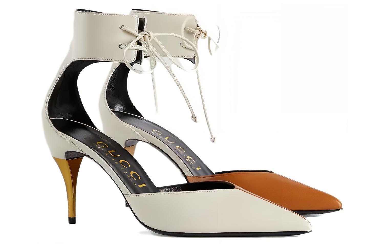 Shop (Women) Gucci Leather Pointed Toe Stiletto 'Beige' 721120-BKO60-9057
