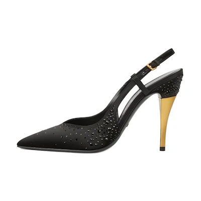 (W) Gucci Leather Pointed Toe Stiletto 'Black'