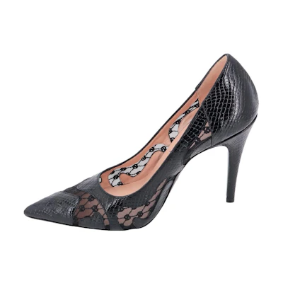 (W) Gucci Leather Pointed Toe Stiletto 'Black'