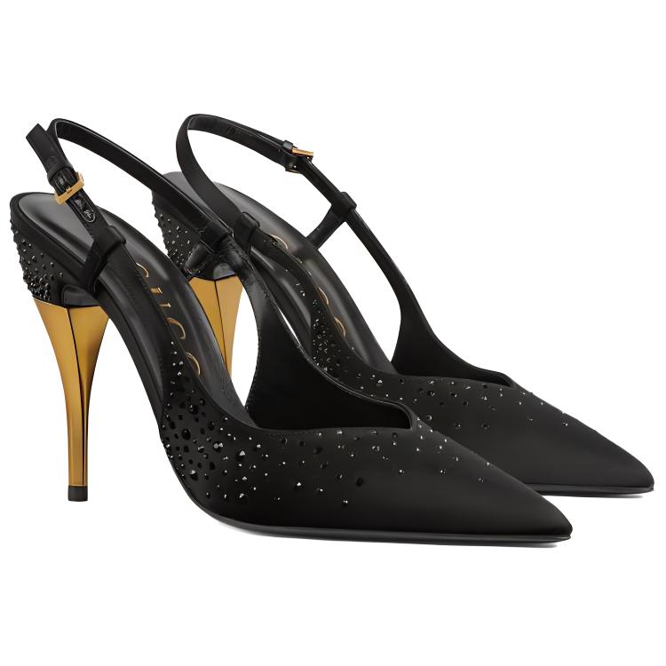 Lookbook GUCCI古馳 皮革 尖頭百搭 細跟 高筒鞋 女款 黑色