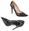 Purchase (W) Gucci Kulit Tumit Tinggi Runcing 'Hitam' 738689-AABX8-1000