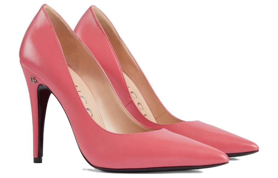 Lookbook (W) グッチ レザー ポインテッドトゥ ピンヒール (ピンク) 738682-C9D00-6627