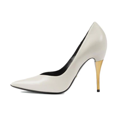 (W) Gucci Leather Pointed Toe Stiletto 'White'
