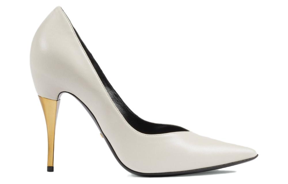 Order (Women) Gucci Leather Pointed Toe Stiletto 'White' 715145-BKO00-9049