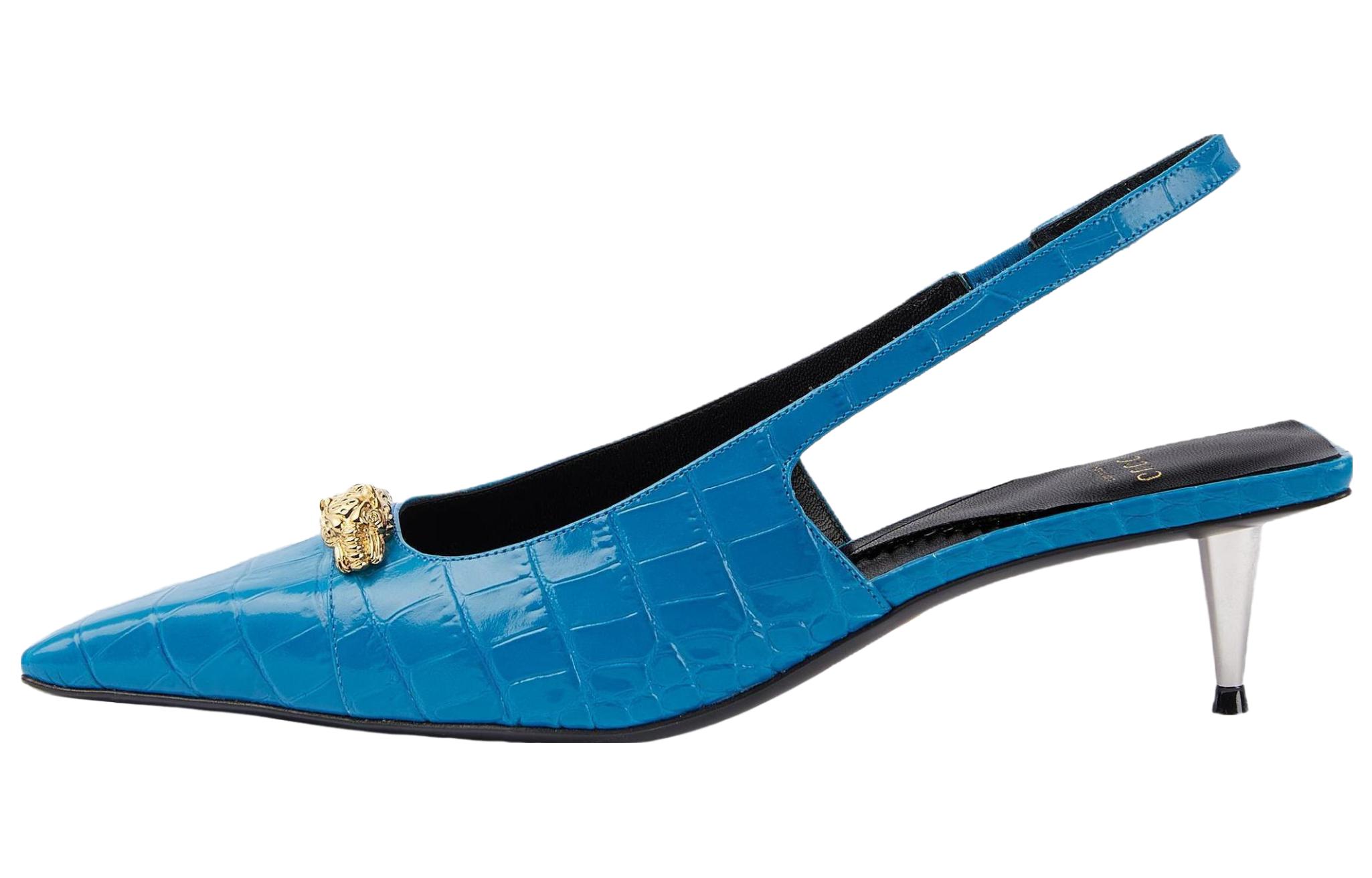 Buy (W) Gucci Sepatu Kulit Hak Tinggi Ujung Lancip 'Biru Cerah' 764198-UKQ10-4206