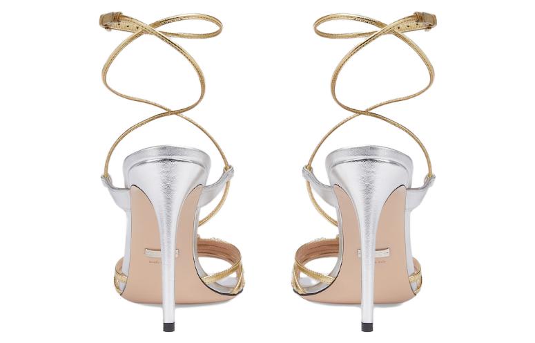 Purchase (W) Sandali Gucci in Pelle con Tacco Alto e Fibbia Punta Tonda ''Argento'' 771596-B8B20-8150