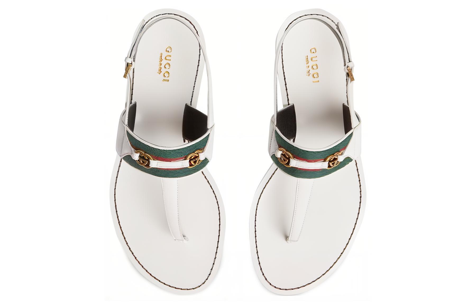 Lookbook (W) Sandal Gesper Kulit Gucci Putih 624308-DH790-9122