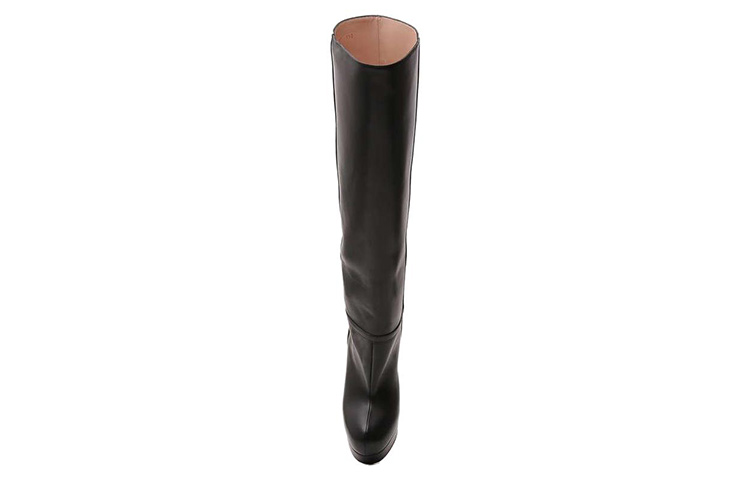 Shop (W) Botas Altas de Cuero Gucci Punta Redonda 'Negro' 589785-BKO00-1000