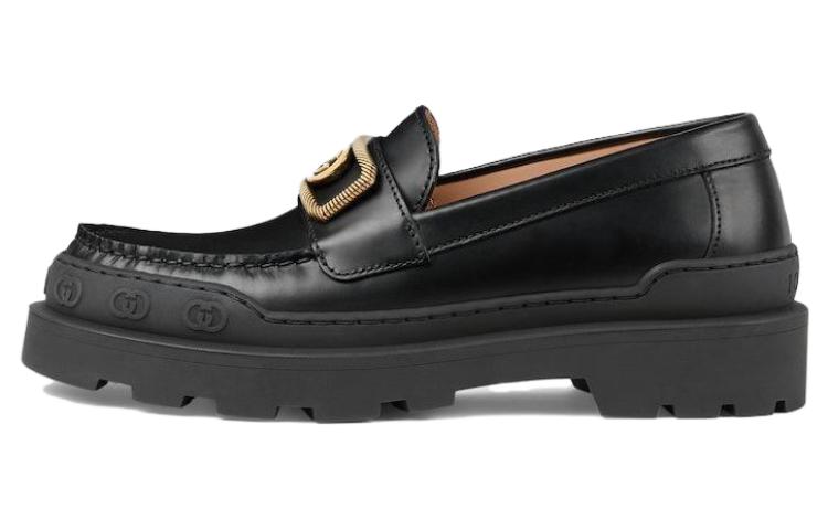 (Women) Gucci Leather Round-Toe Loafer 'Black' 762238-17X00-1000