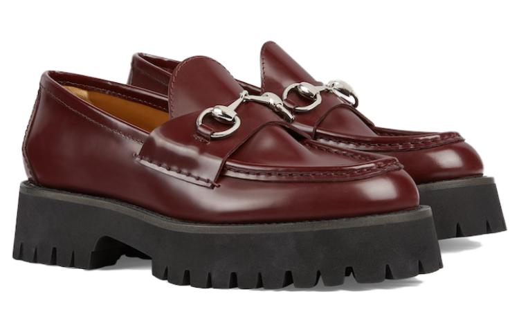 Lookbook (W) Gucci Loafer de Piel con Punta Redonda 'Borgoña' 764211-DS800-6629