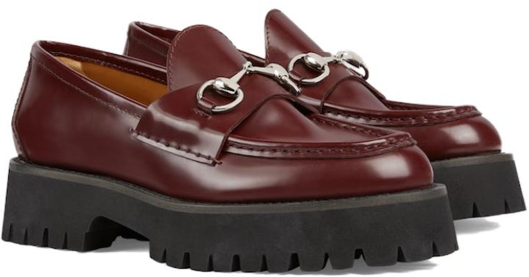 GUCCI古馳 皮革 圓頭套腳 樂福鞋 女款 酒紅色 Lookbook GUCCI古馳 皮革 圓頭套腳 樂福鞋 女款 酒紅色