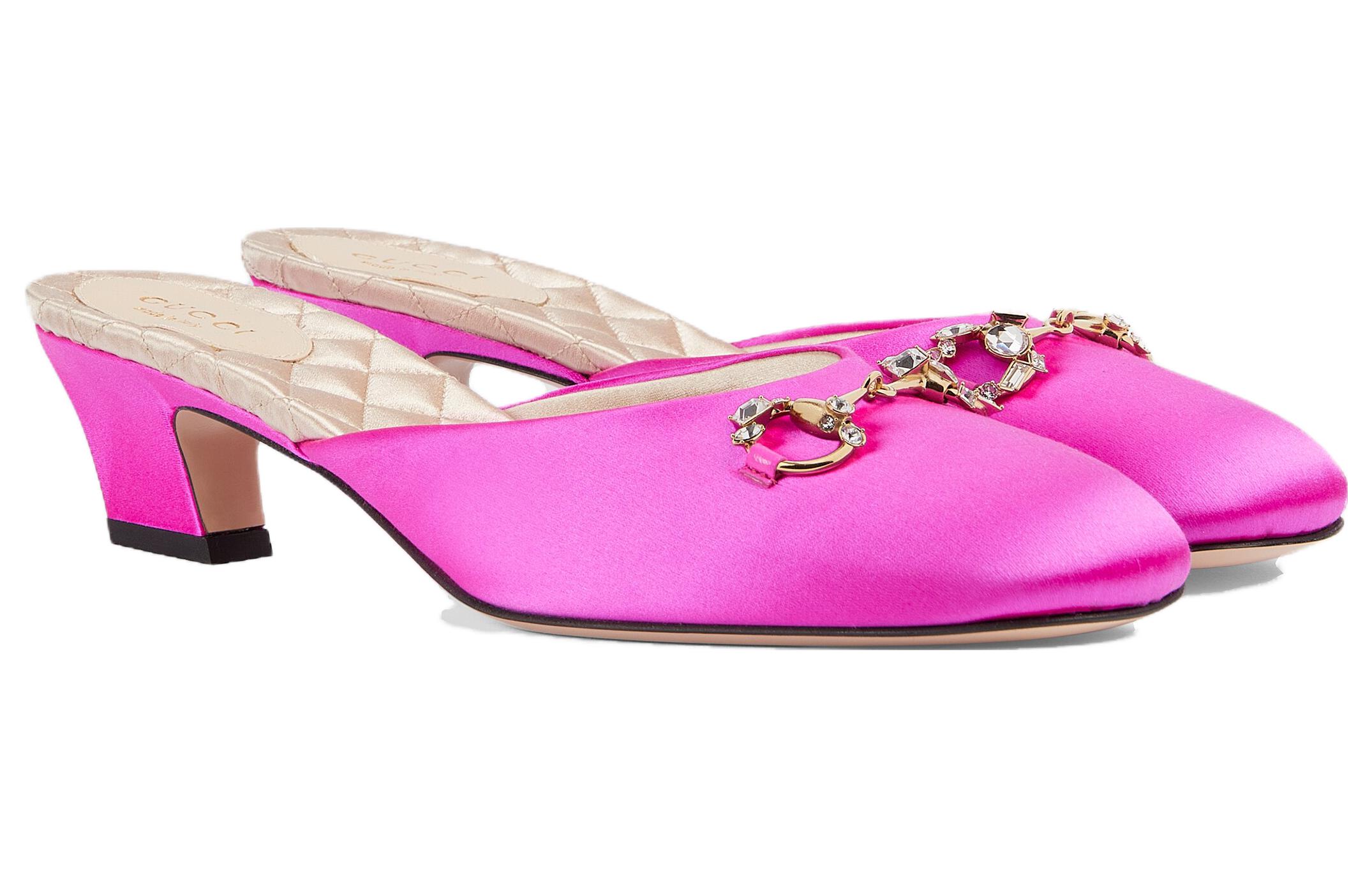 Order (W) Pantofole Gucci Basse in Pelle Tonda Tacco Basso ''Porpora Rosso''. 757748-F3C20-5681