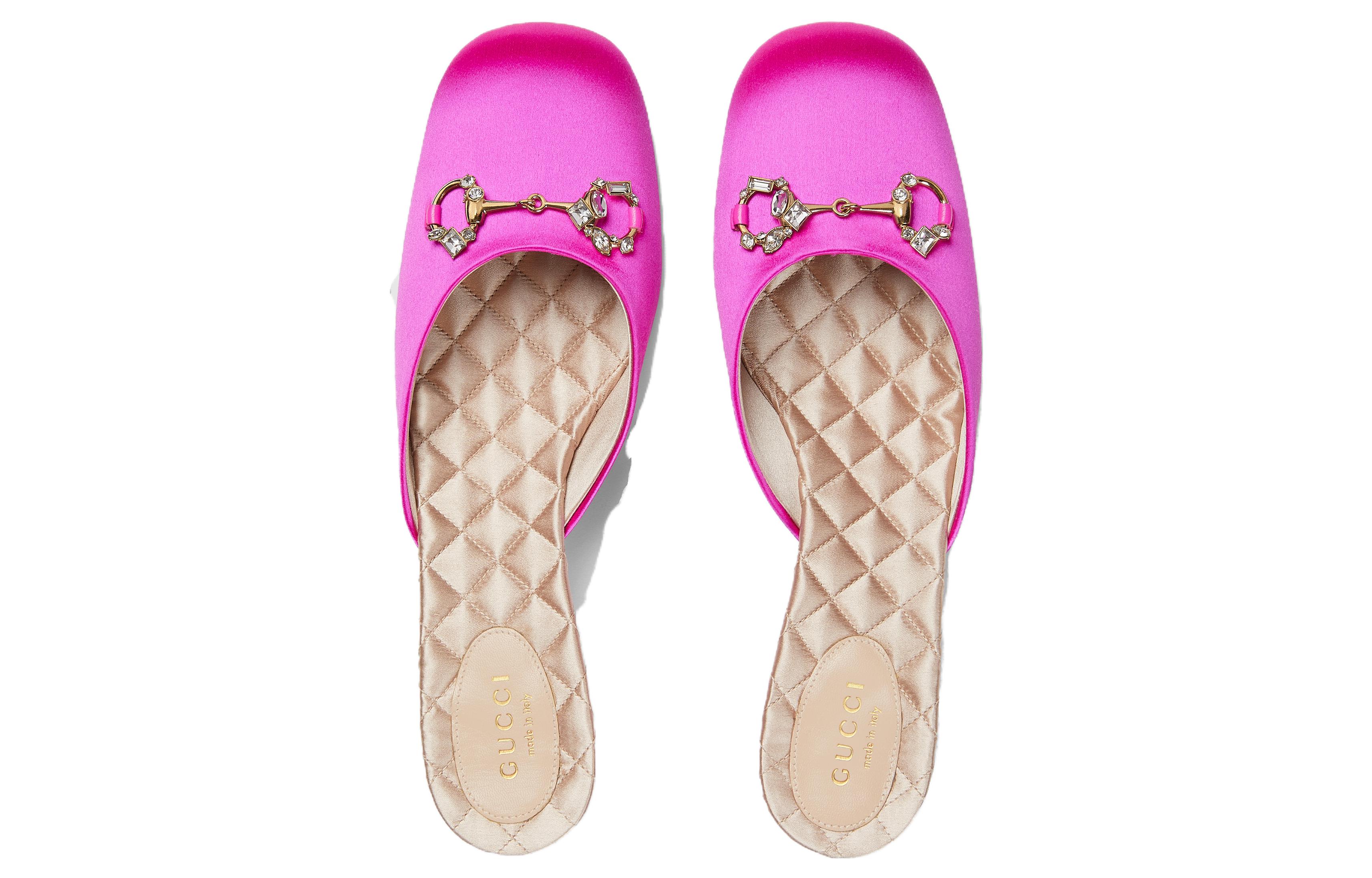 Lookbook (W) Pantofole Gucci Basse in Pelle Tonda Tacco Basso ''Porpora Rosso''. 757748-F3C20-5681