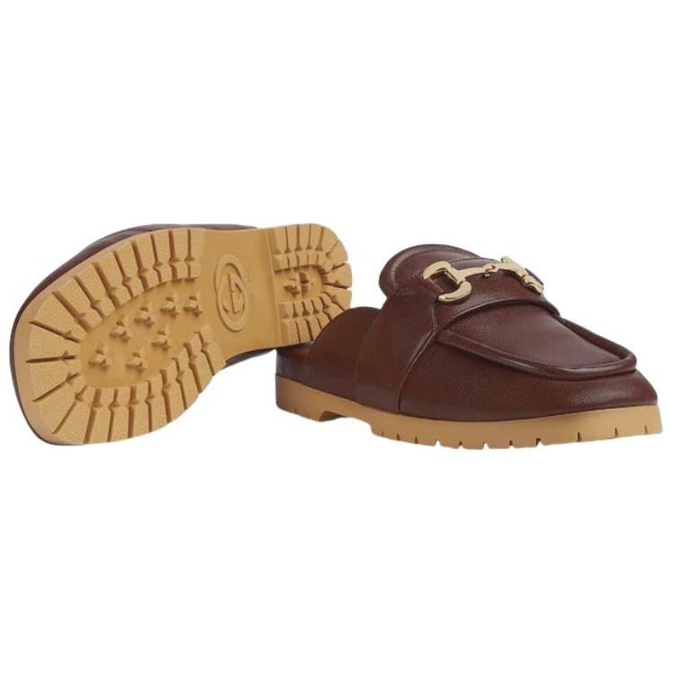 Purchase (W) Gucci Pantofole Slip-On in Pelle Punta Tonda ''Marrone'' 771096-AACAI-2208