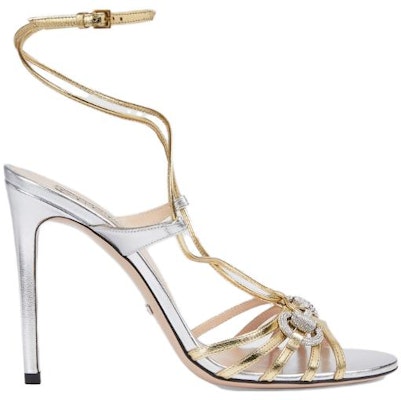 (Women) Gucci Leather Round-Toe Buckle High Heel Sandal 'Silver' 771596-B8B20-8150 Order (Women) Gucci Leather Round-Toe Buckle High Heel Sandal 'Silver' 771596-B8B20-8150