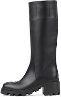 (Women) Gucci Leather Round Toe High-Top Boots 'Black' 759010-A3N00-1000 (Women) Gucci Leather Round Toe High-Top Boots 'Black' 759010-A3N00-1000