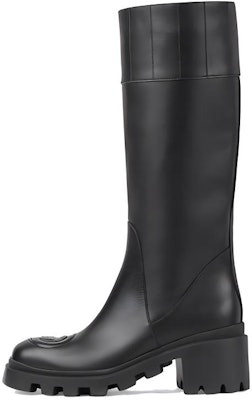 (Women) Gucci Leather Round Toe High-Top Boots 'Black' 759010-A3N00-1000 Buy (Women) Gucci Leather Round Toe High-Top Boots 'Black' 759010-A3N00-1000