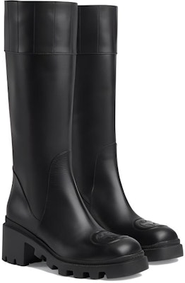 (Women) Gucci Leather Round Toe High-Top Boots 'Black' 759010-A3N00-1000 Lookbook (Women) Gucci Leather Round Toe High-Top Boots 'Black' 759010-A3N00-1000