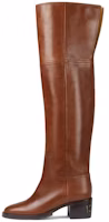 (Women) Gucci Leather Round Toe Over-The-Knee Boots 'Brown' 758288-AACGW-2103 (Women) Gucci Leather Round Toe Over-The-Knee Boots 'Brown' 758288-AACGW-2103